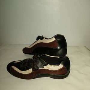 Anne Klein Womens 7m Sneakers Leather PurpleBlack